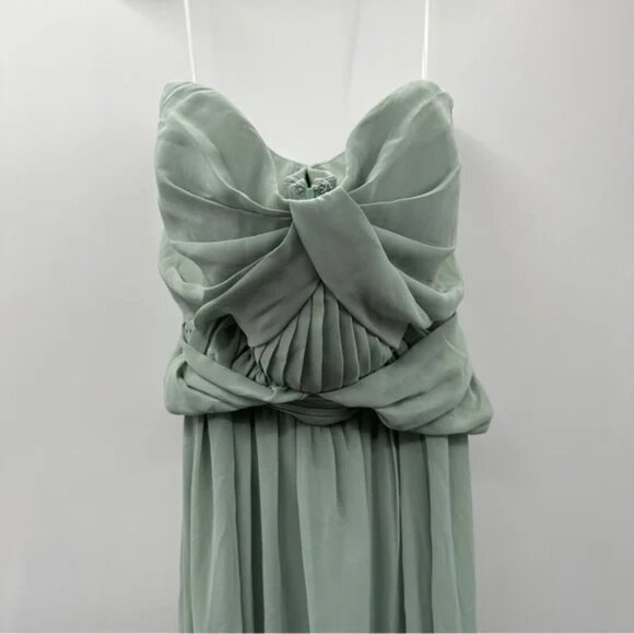 Birdy Grey Grace Convertible Chiffon Bridesmaid Dress in Sage Green Sz L NEW - Picture 4 of 9